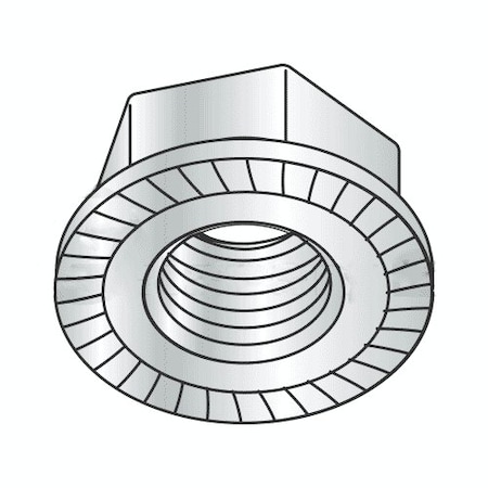 Serrated Lock Nut, M8-1.25, Steel, Class 8, Zinc Plated, 2000 PK